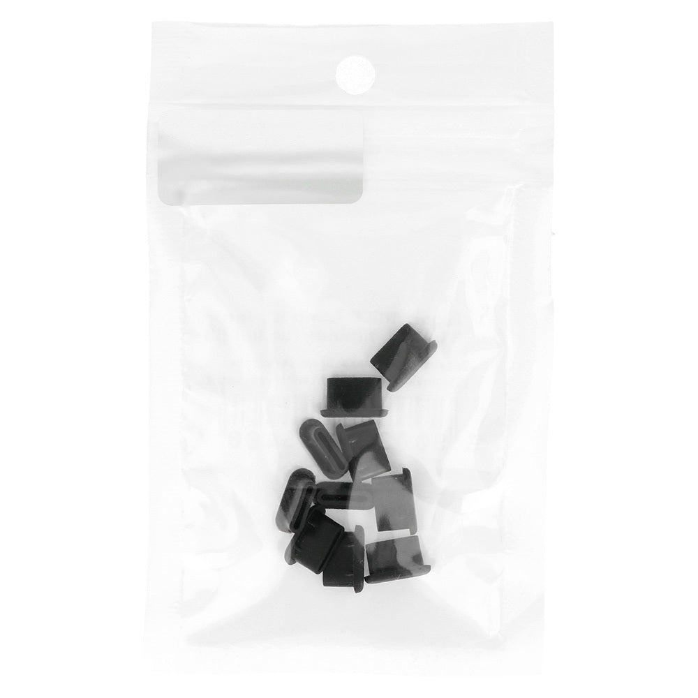 OEM Telefoonpoort Stofdop, USB-C, Set van 10 stuks, Zwart