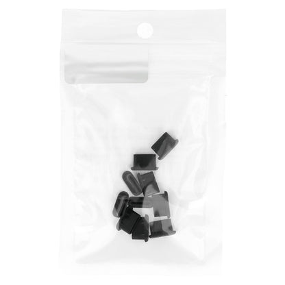 OEM Telefoonpoort Stofdop, USB-C, Set van 10 stuks, Zwart