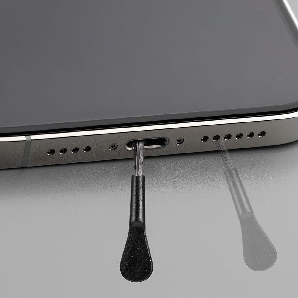 Techsuit AD1 stofdoppen voor telefoonpoort, USB-C, set van 4 stuks, zwart