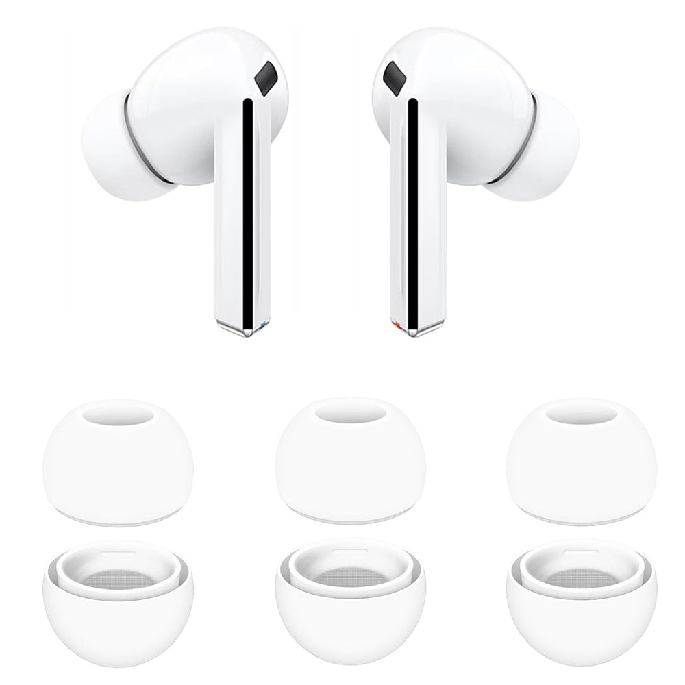Techsuit ET3 Ear Tips for Samsung Galaxy Buds3 Pro, Size S / M / L, White