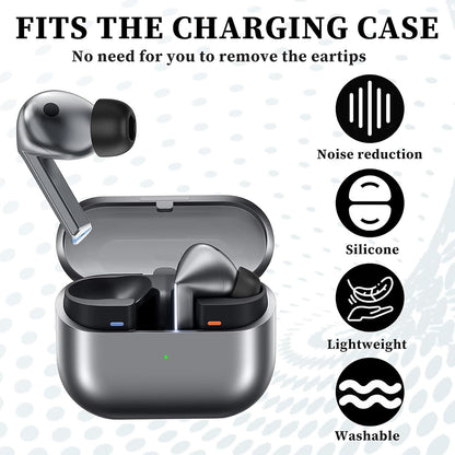 Techsuit ET3 Ear Tips for Samsung Galaxy Buds3 Pro, Size S / M / L, Black