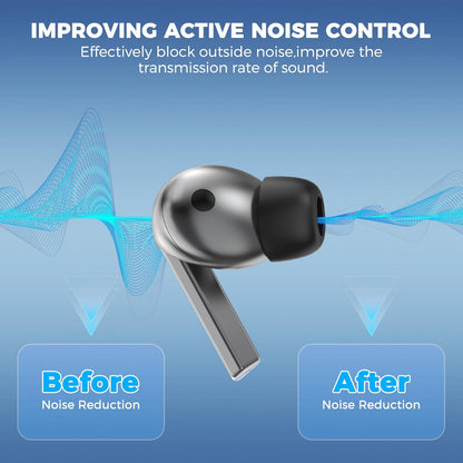 Techsuit ET3 Ear Tips for Samsung Galaxy Buds3 Pro, Size S / M / L, Black