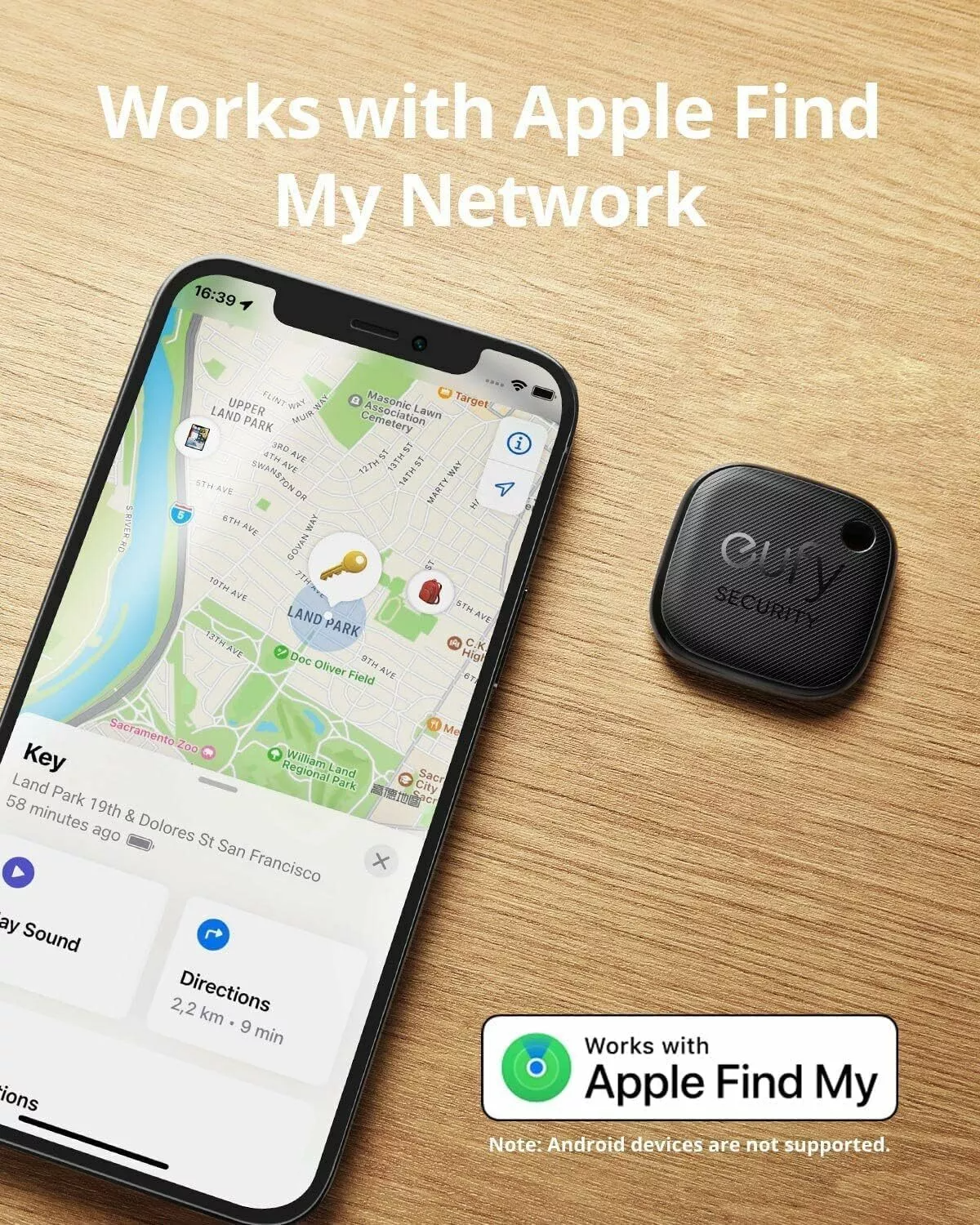 Eufy Security SmartTrack Link voor iOS Series, Set van 4 stuks, Zwart E87B0012