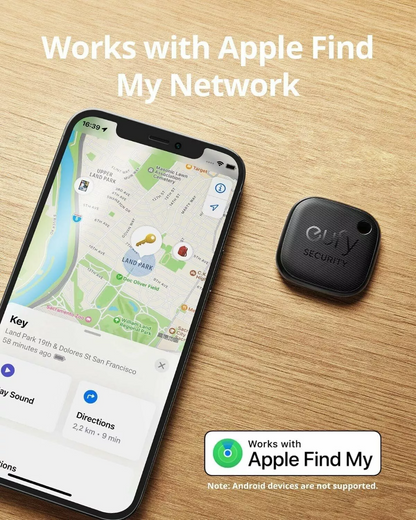 Eufy Security SmartTrack Link voor iOS Series, Set van 4 stuks, Zwart E87B0012