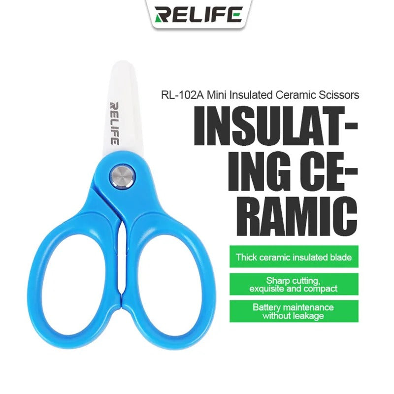 Relife RL-102A Scissors, With Ceramic Blades, Blue