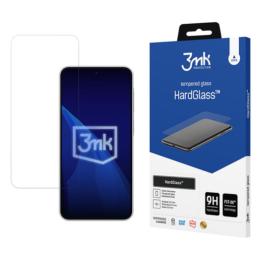 3MK HardGlass schermbeschermfolie voor Samsung Galaxy A37 5G, gehard glas, volledige lijmlaag