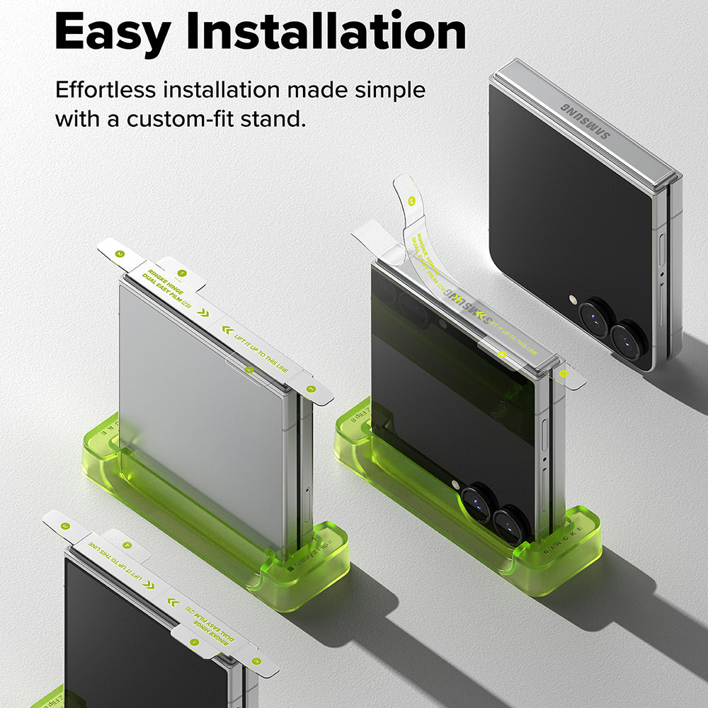 Beschermfolie Ringke Dual Easy scharnier voor Samsung Galaxy Z Flip8 F776, plastic, set van 2 stuks