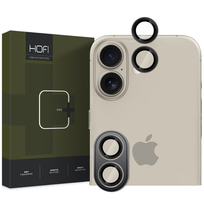 Beschermfolie achterkant camera HOFI CamRing PRO+ voor Apple iPhone 16 Plus / 16, glas beschermd, zwart 