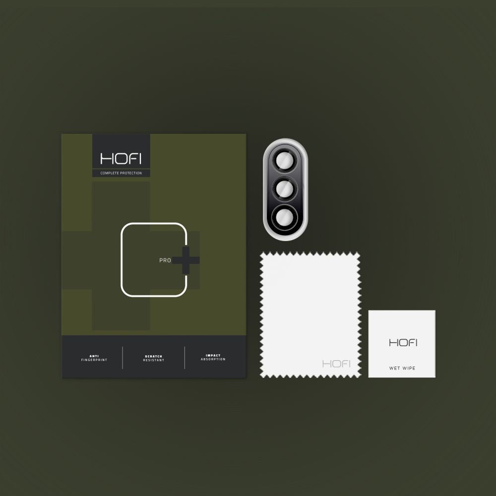 Beschermfolie Achtercamera HOFI CamRing PRO+ voor Samsung Galaxy S25+ S936, Gehard Glas, Zwart