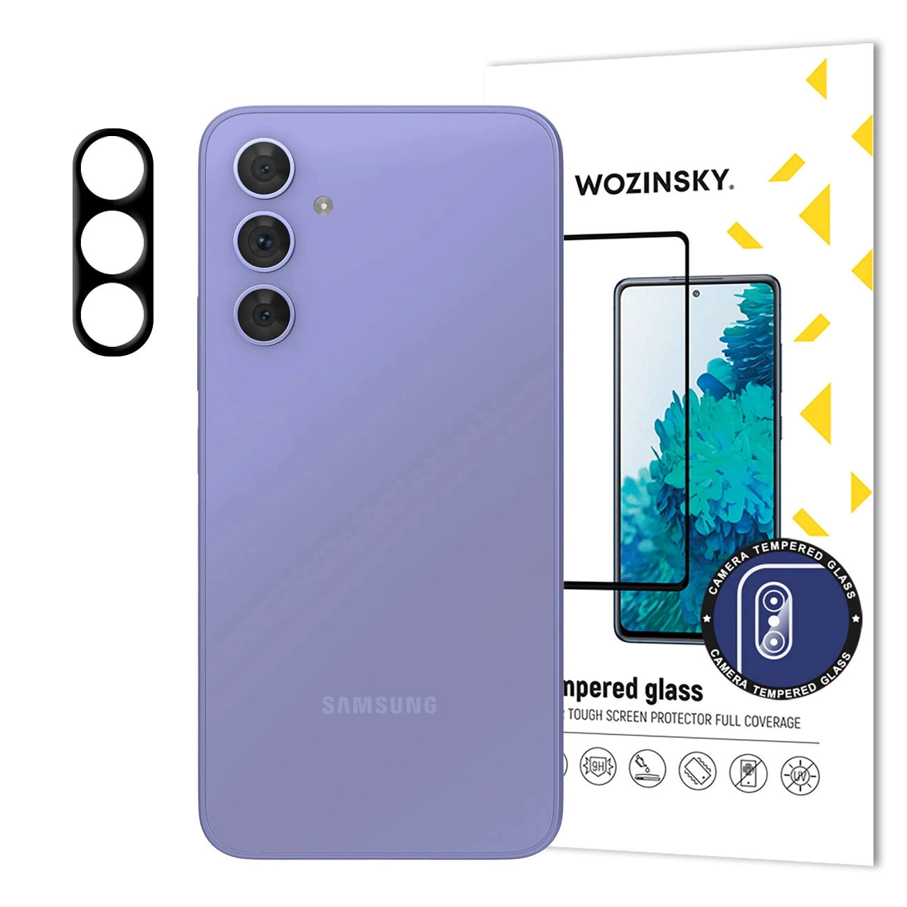 Achtercamera Beschermfolie WZK voor Samsung Galaxy S25+ S936, Gehard Glas, Zwart