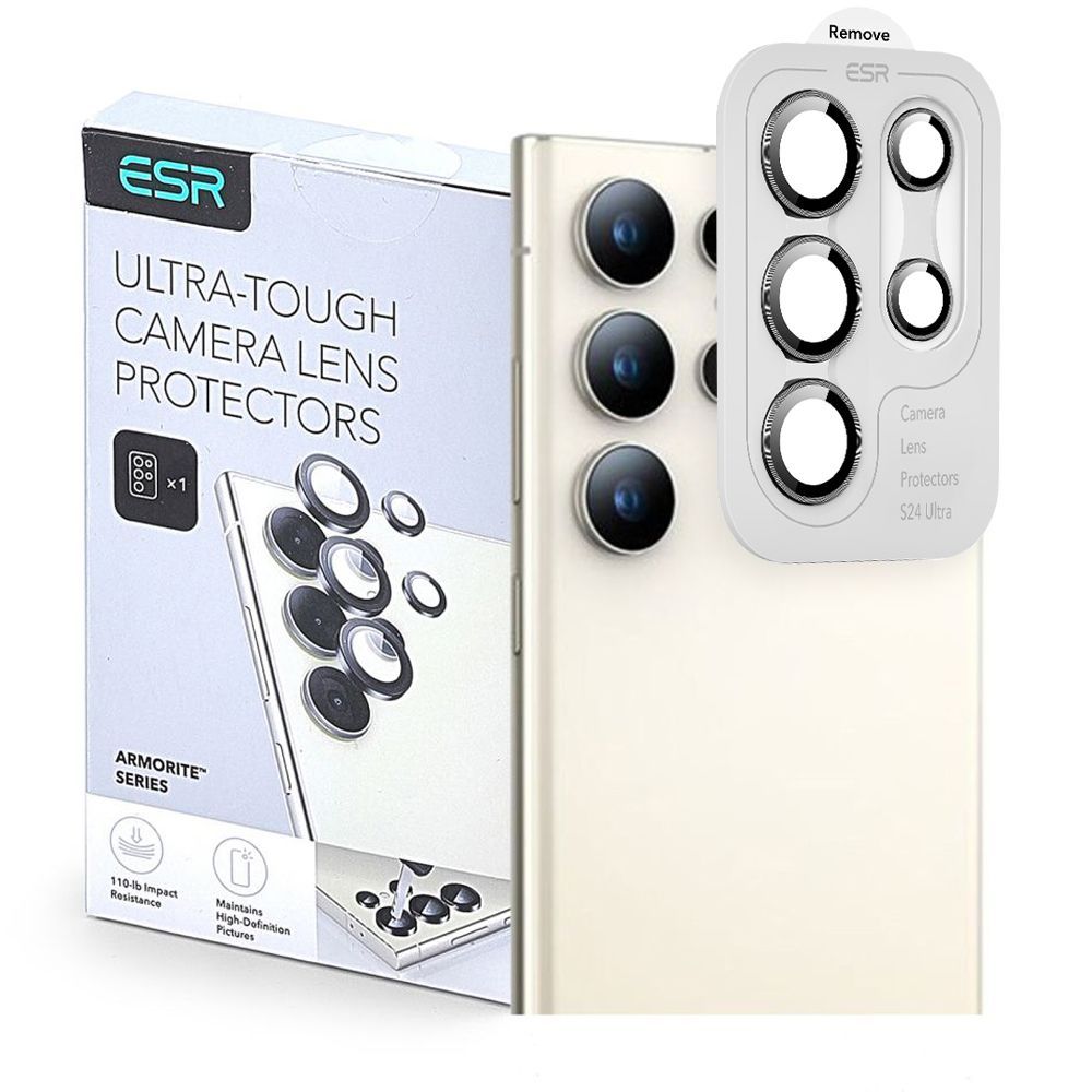 Beschermfolie Achtercamera ESR Armorite voor Samsung Galaxy S25 Ultra S938, Gehard Glas, Zwart