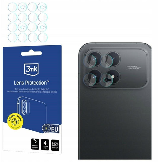 3MK Lens Achtercamera Beschermfolie voor Xiaomi Poco F8 Pro, Flexibel Glas, Set van 4 Stuks, Transparant