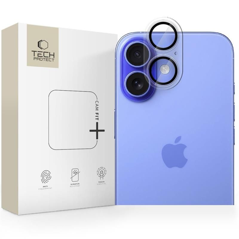 Beschermfolie Achtercamera Tech-Protect CamFull Fit+ voor Apple iPhone 17, Gehard Glas, Mat Transparant