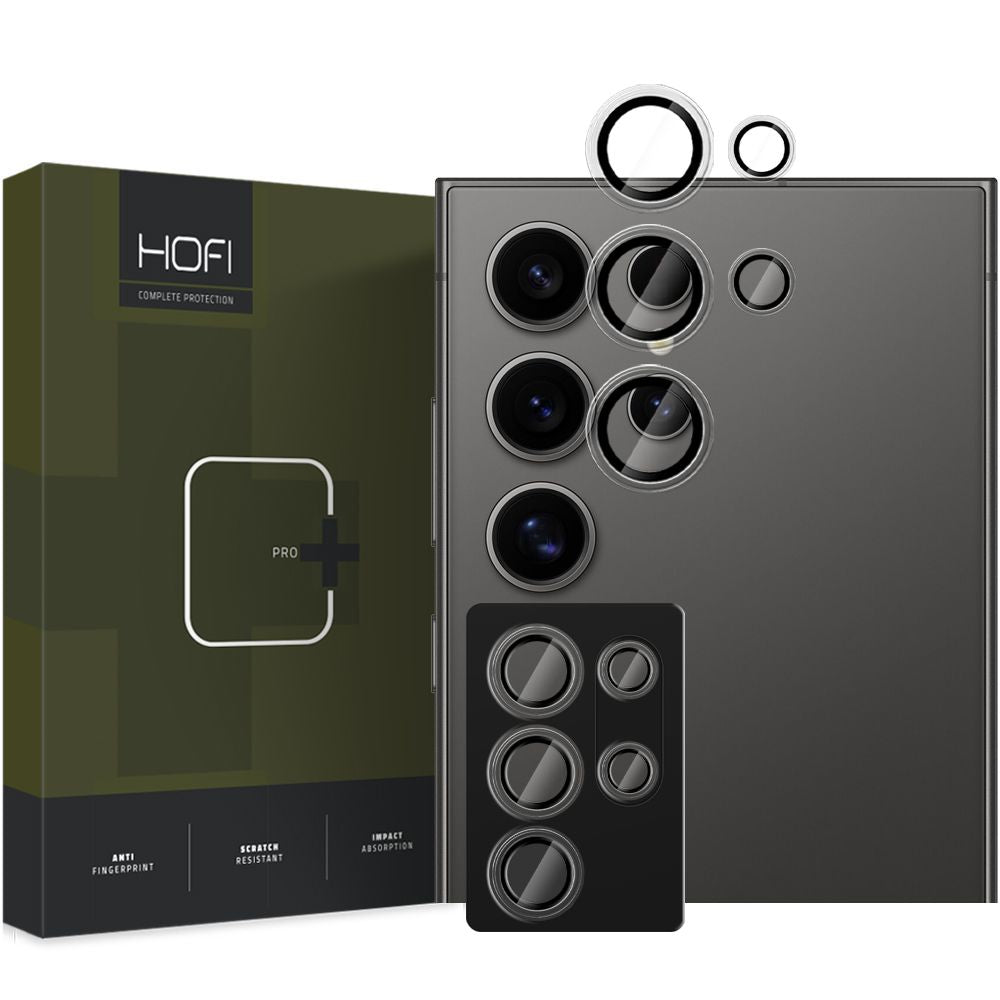 Beschermfolie Achtercamera HOFI CamRing PRO+ voor Samsung Galaxy S25 Ultra S938, Gehard Glas, Zwart
