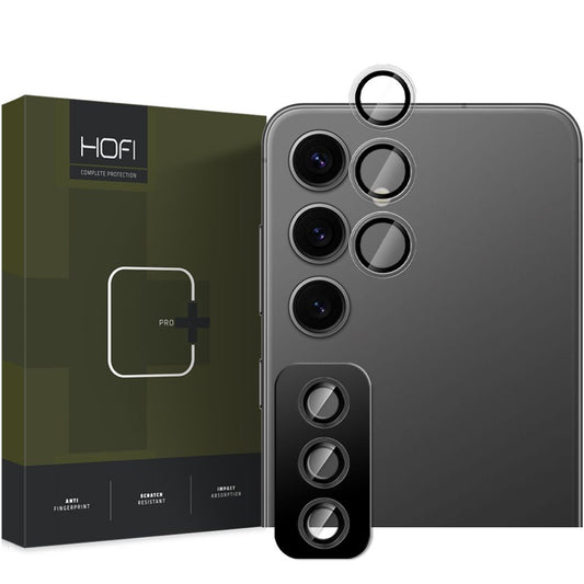 Beschermfolie Achtercamera HOFI CamRing PRO+ voor Samsung Galaxy S25+ S936, Gehard Glas, Zwart