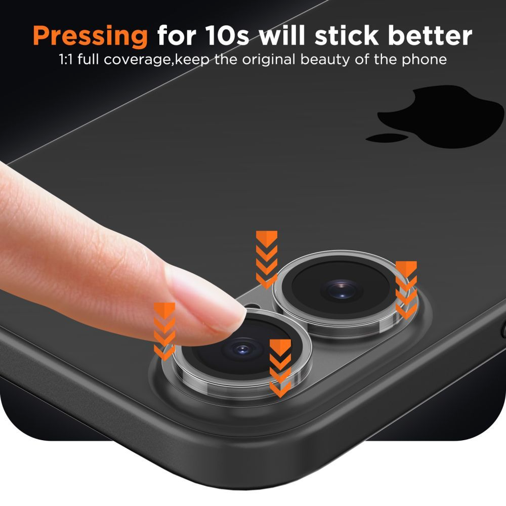 Beschermfolie Achtercamera Tech-Protect CamFull Fit+ voor Apple iPhone 17, Gehard Glas, Mat Transparant