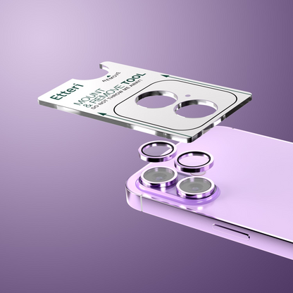 Achtercamera Beschermfolie Etteri voor Apple iPhone 17, Gehard Glas, Paars