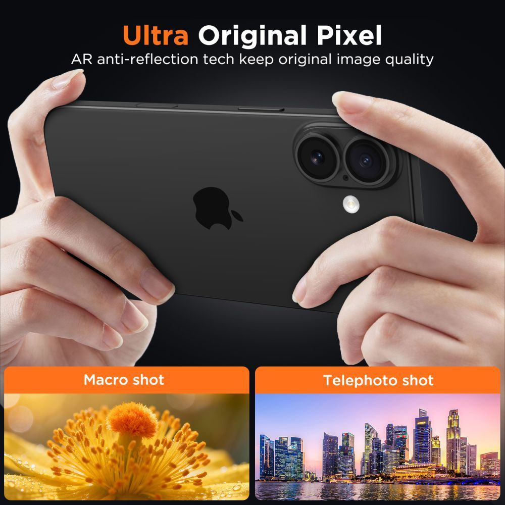 Beschermfolie Achtercamera Tech-Protect CamFull Fit+ voor Apple iPhone 17, Gehard Glas, Mat Transparant