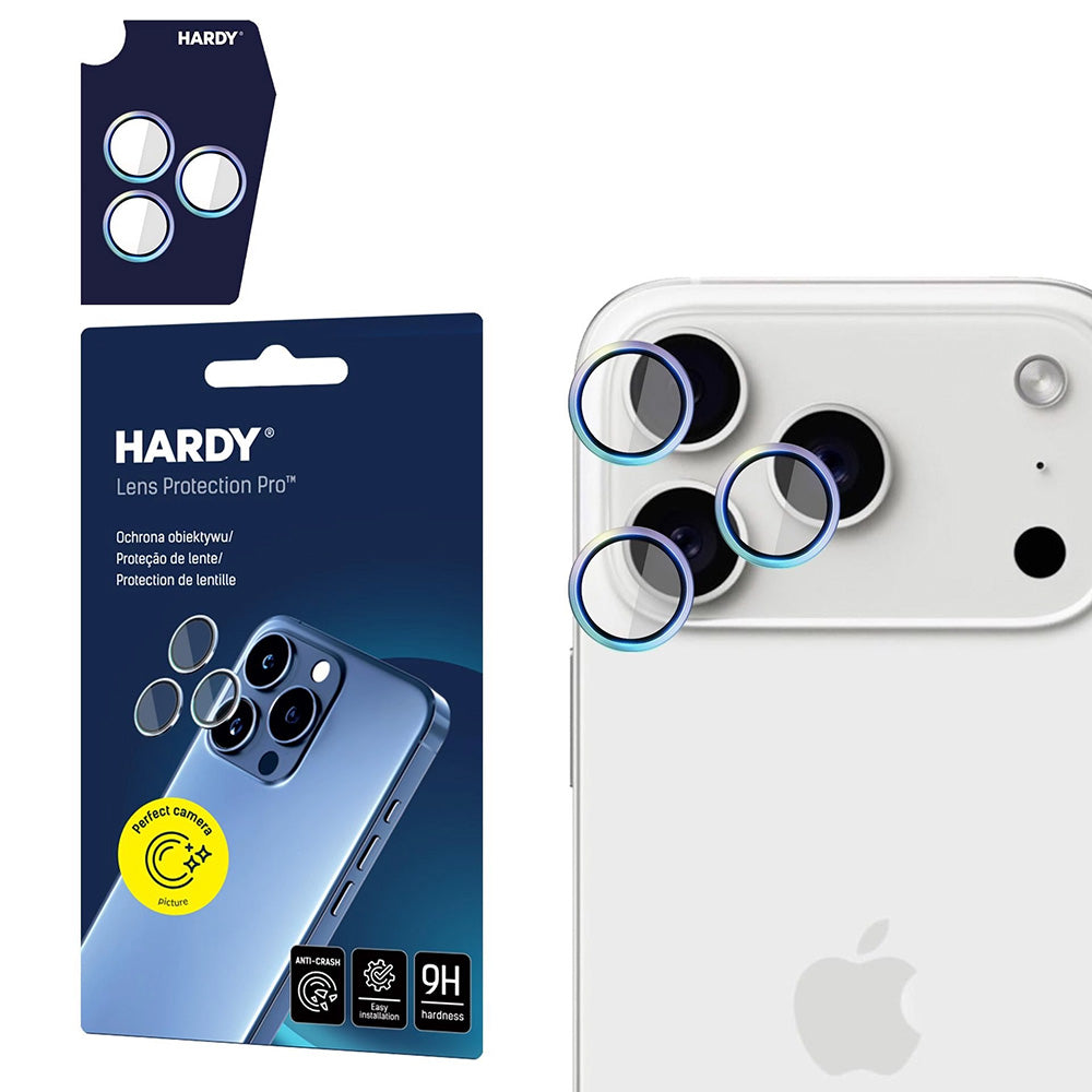 Beschermfolie Achtercamera 3MK Hardy Protection Pro voor Apple iPhone 17 Pro Max / 17 Pro, Gehard Glas, Multikleur