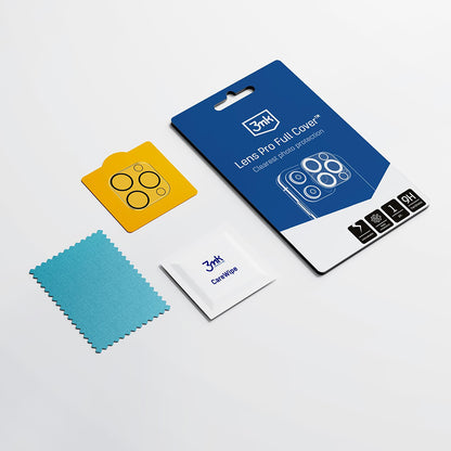 3MK Pro Full Cover Achtercamera Beschermfolie voor Apple iPhone 16 Pro Max / 16 Pro, Gehard Glas, Zwart