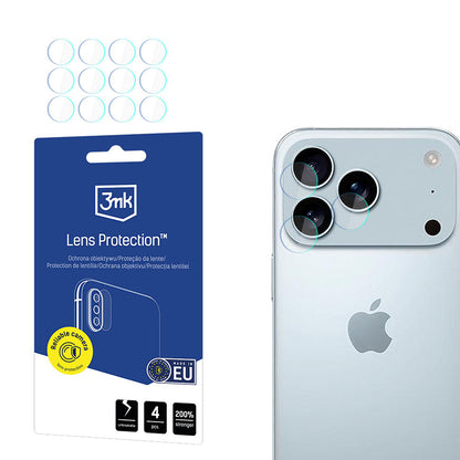 Beschermfolie Achtercamera 3MK Protection voor Apple iPhone 17 Pro, Gehard Glas, Set van 4 stuks, Transparant