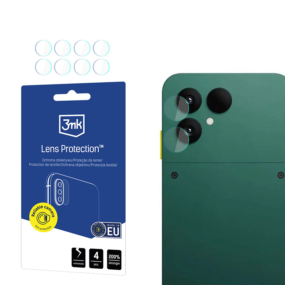 3MK Protection Achtercamera Beschermfolie voor Fairphone 6, Gehard Glas, Set van 4 Stuks, Transparant