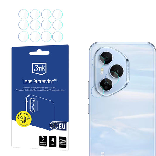 3MK Protection Achtercamera Beschermfolie voor Honor 400 Pro, Flexibel Glas, Set van 4 Stuks, Transparant