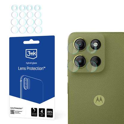 3MK Protection Achtercamera Beschermfolie voor Motorola Moto G15 / G15 Power, Flexibel Glas, Set van 4 Stuks, Transparant