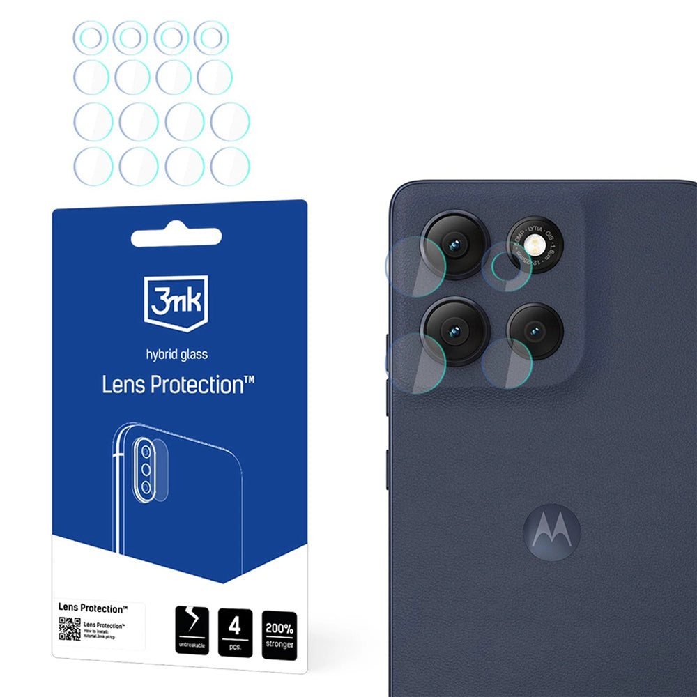 3MK Protection Achtercamera Beschermfolie voor Motorola Moto G86 Power / G86, Flexibel Glas, Set van 4 Stuks, Transparant