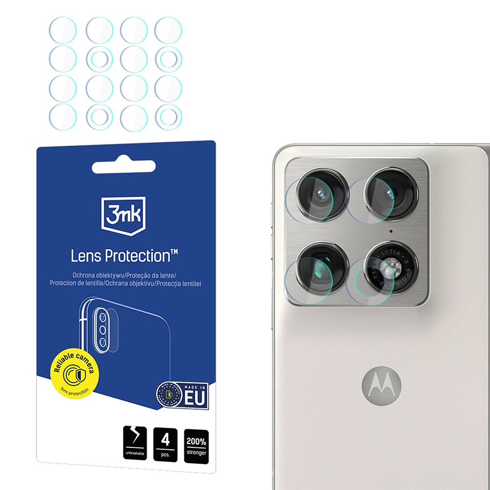 Beschermfolie Achtercamera 3MK Protection voor Motorola Razr Fold, Gehard Glas, Set van 4 stuks, Transparant