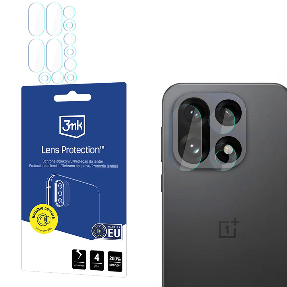 Beschermfolie Achtercamera 3MK Protection voor OnePlus 15, Gehard Glas, Set van 4 stuks, Transparant