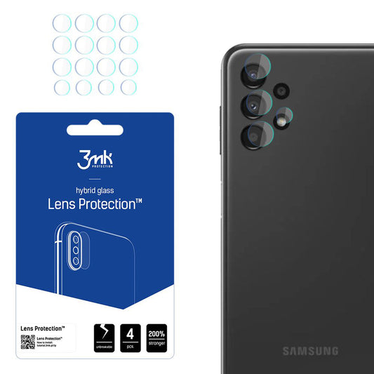 3MK Protection Achtercamera Beschermfolie voor Samsung Galaxy A13 A135, Flexibel Glas, Set van 4 Stuks, Transparant