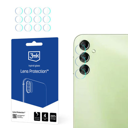 3MK Protection Achtercamera Beschermfolie voor Samsung Galaxy A14 A145 / A14 5G A146, Flexibel Glas, Set van 4 Stuks, Transparant