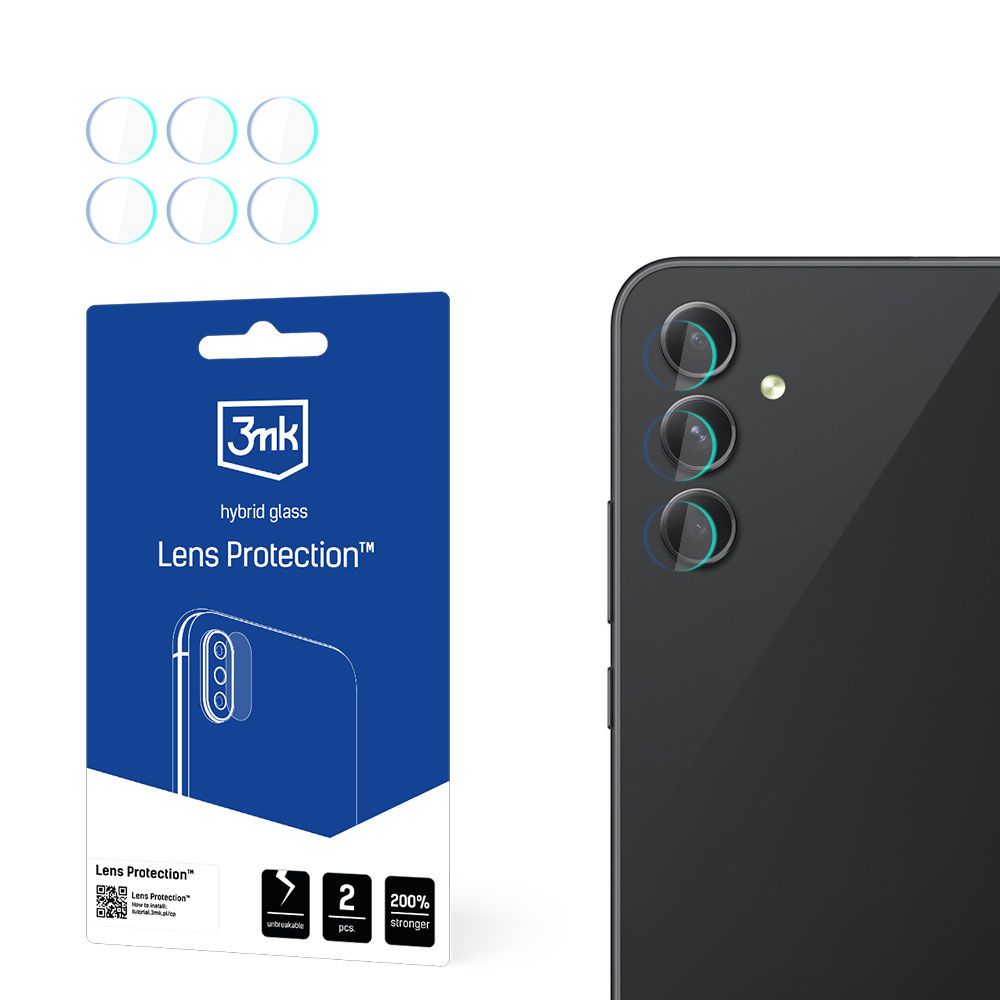 3MK Protection Achtercamera Beschermfolie voor Samsung Galaxy A54 A546, Flexibel Glas, Set van 4 Stuks, Transparant