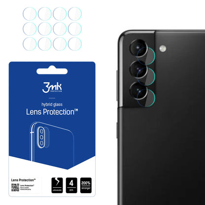 3MK Protection Achtercamera Beschermfolie voor Samsung Galaxy S21 5G G991, Flexibel Glas, Set van 4 Stuks, Transparant