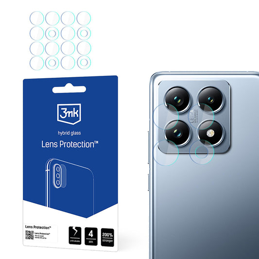 3MK Protection Achtercamera Beschermfolie voor Xiaomi 14T Pro / 14T, Flexibel Glas, Set van 4 Stuks, Transparant