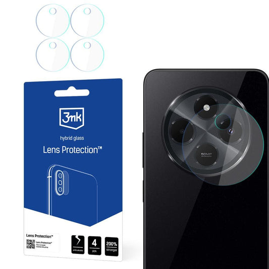3MK Protection Achtercamera Beschermfolie voor Xiaomi Poco C75 / Redmi 14C, Flexibel Glas, Set van 4 Stuks, Transparant