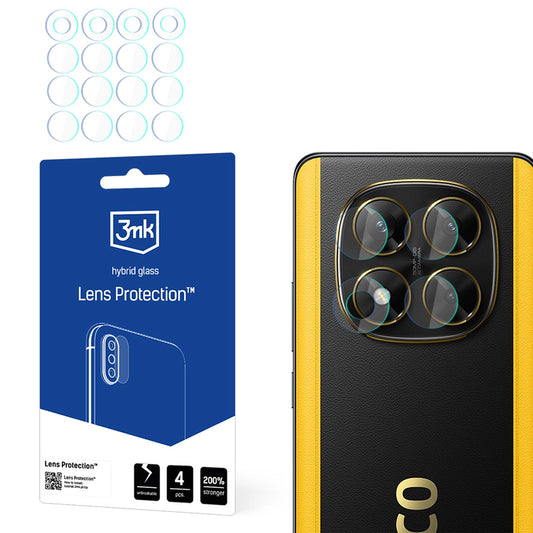 3MK Protection Achtercamera Beschermfolie voor Xiaomi Poco X7, Flexibel Glas, Set van 4 Stuks, Transparant
