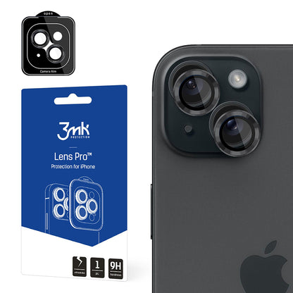 3MK Protection Pro Achtercamera Beschermfolie voor Apple iPhone 15, Gehard Glas, Grijs