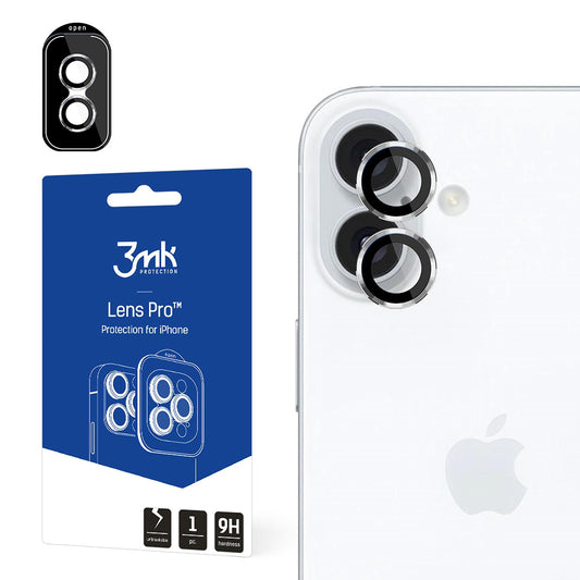 3MK Protection Pro Achtercamera Beschermfolie voor Apple iPhone 16 Plus / 16, Gehard Glas, Zilver