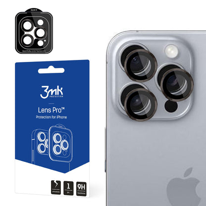 3MK Protection Pro Achtercamera Beschermfolie voor Apple iPhone 16 Pro Max / 16 Pro, Gehard Glas, Grijs