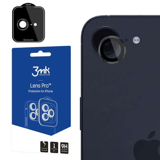 3MK Protection Pro Achtercamera Beschermfolie voor Apple iPhone 17e / 16e, Gehard Glas, Transparant