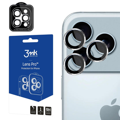 Beschermfolie Achtercamera 3MK Protection Pro voor Apple iPhone 17 Pro Max / 17 Pro, Gehard Glas, Zilverkleurig