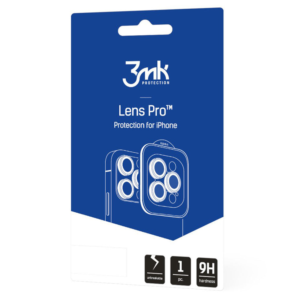 Beschermfolie Achtercamera 3MK Protection Pro voor Apple iPhone 17 Pro Max / 17 Pro, Gehard Glas, Multikleur