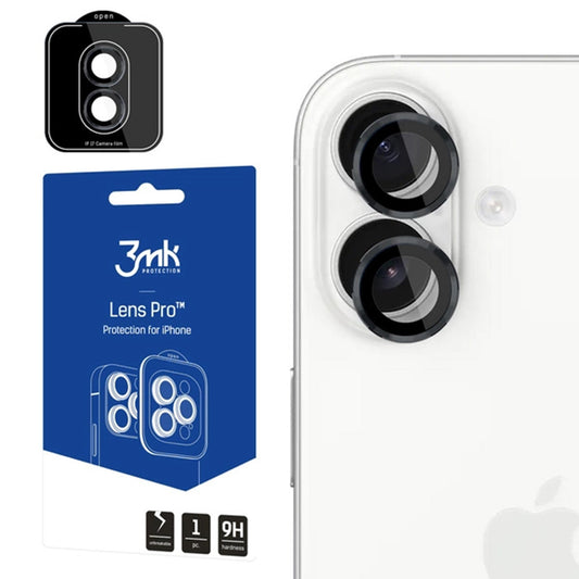 3MK Protection Pro Achtercamera Beschermfolie voor Samsung Galaxy A36 A366, Gehard Glas, Zwart