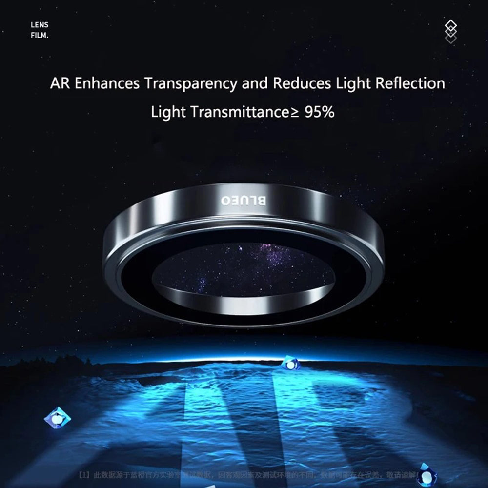 Blueo 99 Anti-Reflectieve HD Achtercamera Beschermfolie voor Apple iPhone 16 Pro Max / 16 Pro, Gehard Glas, Zilver