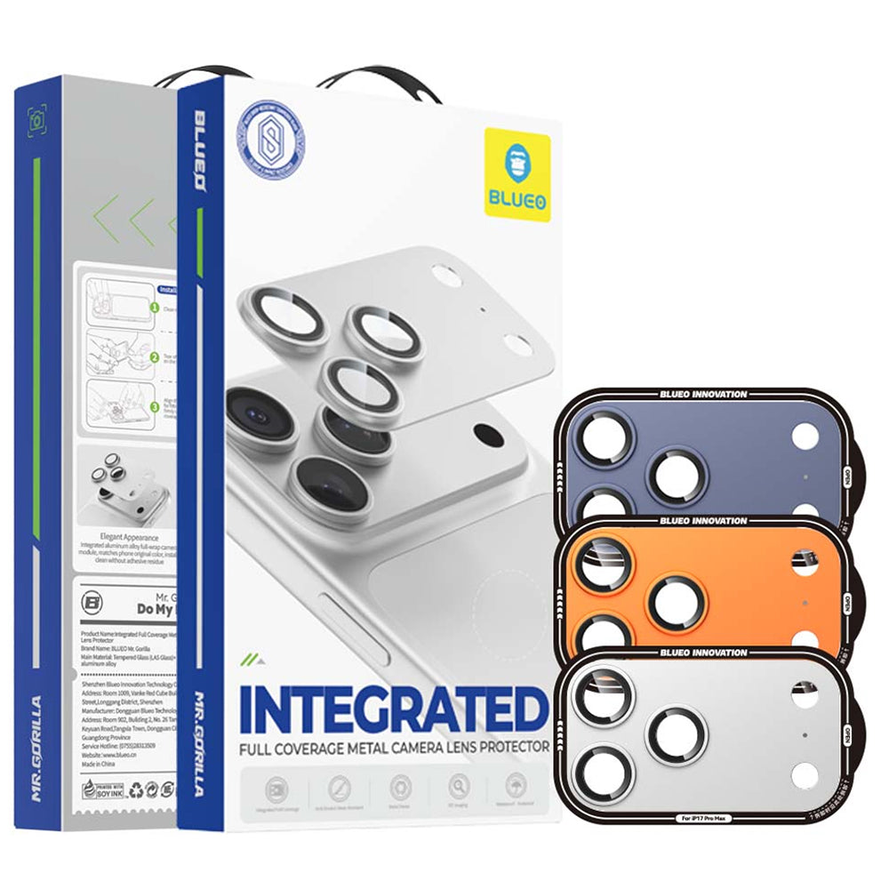 Blueo Integrated Metal beschermfolie voor de achtercamera van Apple iPhone 17 Pro, gehard glas, zilverkleurig