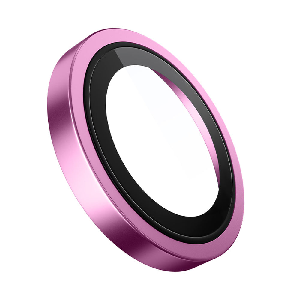 Blueo Metal Frame Achtercamera Beschermfolie voor Apple iPhone 16 Plus / 16, Gehard Glas, Roze