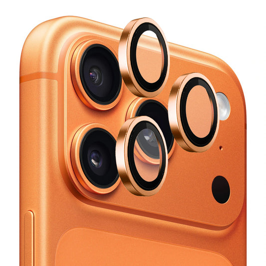 Beschermfolie Blueo Metal Frame voor de achtercamera van Apple iPhone 17 Pro Max / 17 Pro, Gehard Glas, Oranje
