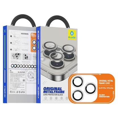 Beschermfolie Blueo Metal Frame voor de achtercamera van Apple iPhone 17 Pro Max / 17 Pro, Gehard Glas, Oranje